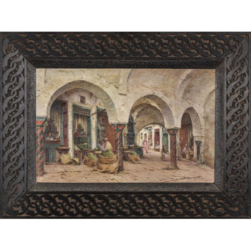 C�CILE AUGUSTINE BOUGOURD : 'Souk el Attarine, Tunis' (DOBIASCHOFSKY AUKTIONEN AG)
