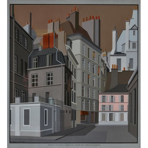 ANDREAS HIS : 'Paris. Rue de l'Abbaye / Rue de Furstemberg' (DOBIASCHOFSKY AUKTIONEN AG)