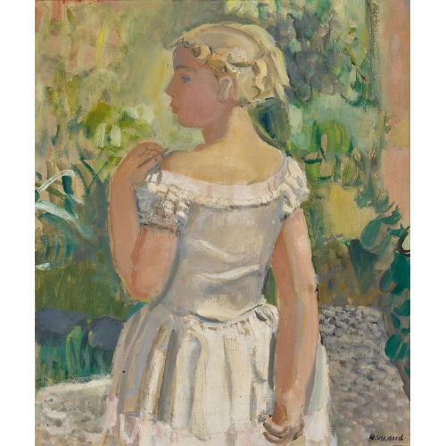 MAURICE BARRAUD : Junges M�dchen im Garten (DOBIASCHOFSKY AUKTIONEN AG)
