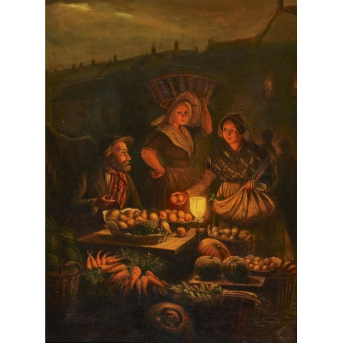 19. JH. HOLLAND : Abendlicher Gem�semarkt (DOBIASCHOFSKY AUKTIONEN AG)