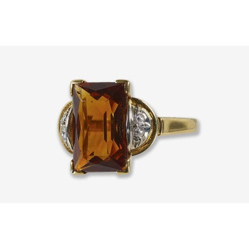 CITRIN-DIAMANT-RING : (DOBIASCHOFSKY AUKTIONEN AG)
