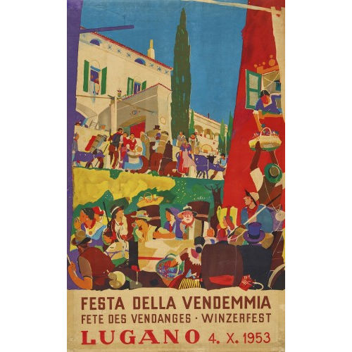 DANIELE BUZZI : 'Festa della Vendemmia Lugano 4.X.1953' (DOBIASCHOFSKY AUKTIONEN AG)