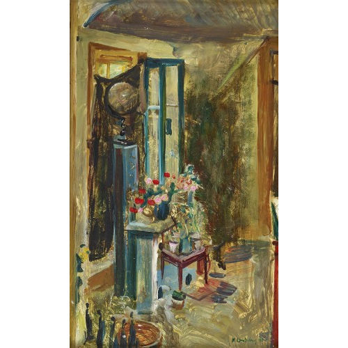MARTIN LAUTERBURG : Interieur mit Blumen (DOBIASCHOFSKY AUKTIONEN AG)