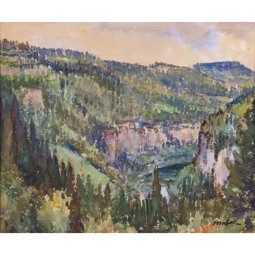 WALTER MAFLI : 'Lac de Brenets vers Saut du Doubs' (DOBIASCHOFSKY AUKTIONEN AG)
