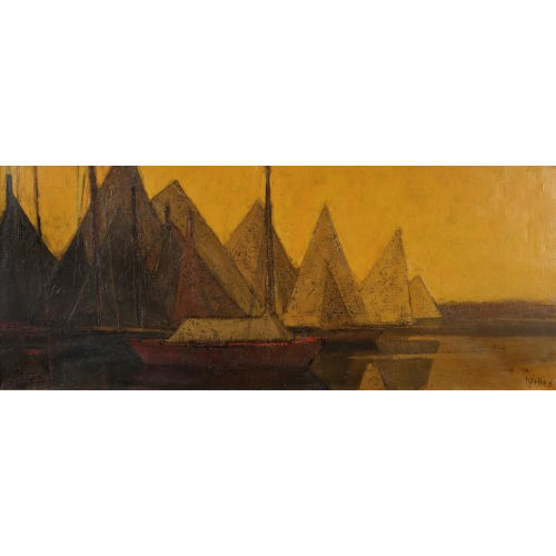 WALTER MAFLI : Segelboote im Hafen (DOBIASCHOFSKY AUKTIONEN AG)