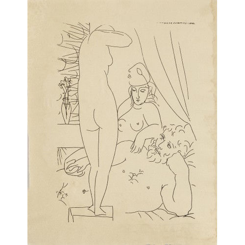 PABLO PICASSO : 'Le repos du sculpteur et le mod�le au masque' (DOBIASCHOFSKY AUKTIONEN AG)