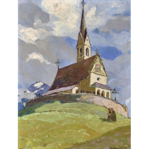 IWAN EDWIN HUGENTOBLER : 'Kirche in St�rvis (Stierva)' (DOBIASCHOFSKY AUKTIONEN AG)