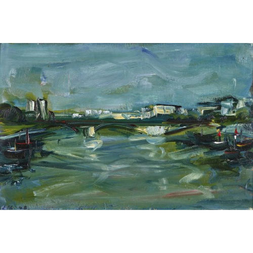 JEAN-FRAN�OIS COMMENT : Flusslandschaft mit Br�cke (DOBIASCHOFSKY AUKTIONEN AG)