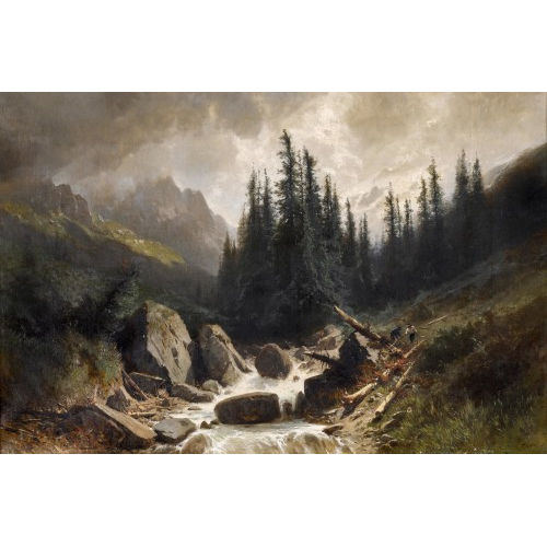 GUSTAVE EUGNE CASTAN : Wilder Gebirgsbach (DOBIASCHOFSKY AUKTIONEN AG)