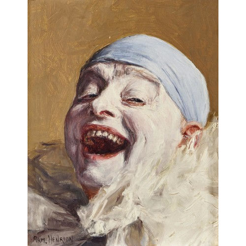 ARMAND FRANOIS JOSEPH HENRION : Autoportrait en clown (DOBIASCHOFSKY AUKTIONEN AG)