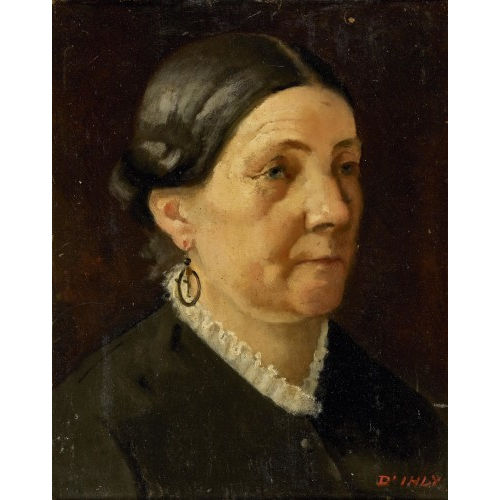 JEAN-DANIEL IHLY : 'Portrait de Mme Marguerite Ihly (M�re du peintre)' (DOBIASCHOFSKY AUKTIONEN AG)