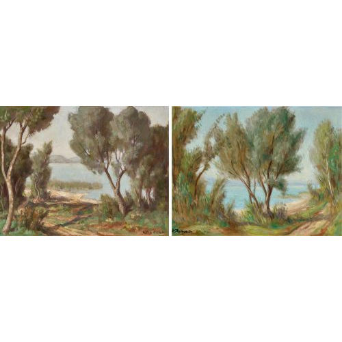 PAUL THOPHILE ROBERT : Bords du lac de Neuchtel. Gegenstcke (DOBIASCHOFSKY AUKTIONEN AG)