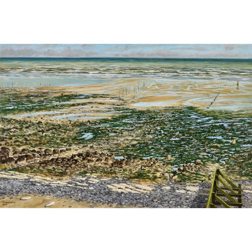 J�RG KREIENB�HL : Plage en Normandie, � mar�e basse (DOBIASCHOFSKY AUKTIONEN AG)