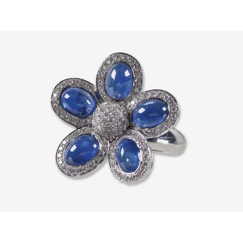 SAPHIR-DIAMANT-RING : (DOBIASCHOFSKY AUKTIONEN AG)