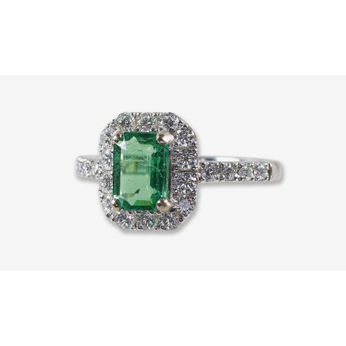 SMARAGD-BRILLANT-RING : (DOBIASCHOFSKY AUKTIONEN AG)
