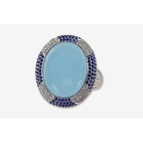 AQUAMARIN-SAPHIR-DIAMANT-RING : (DOBIASCHOFSKY AUKTIONEN AG)