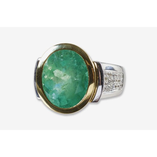 SMARAGD-DIAMANT-RING : (DOBIASCHOFSKY AUKTIONEN AG)
