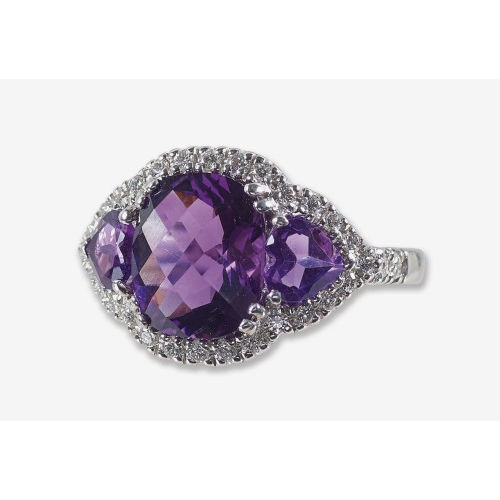 AMETHYST-BRILLANT-RING : (DOBIASCHOFSKY AUKTIONEN AG)
