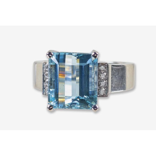AQUAMARIN-DIAMANT-RING : (DOBIASCHOFSKY AUKTIONEN AG)