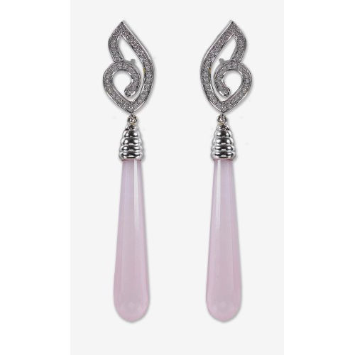 ROSENQUARZ-DIAMANT-OHRH�NGER : (DOBIASCHOFSKY AUKTIONEN AG)
