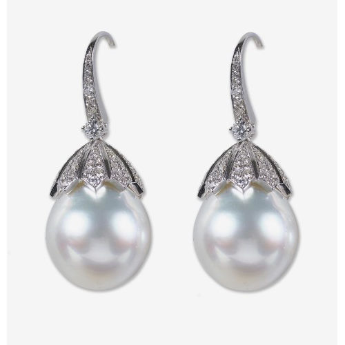 PERLEN-DIAMANT-OHRH�NGER : (DOBIASCHOFSKY AUKTIONEN AG)