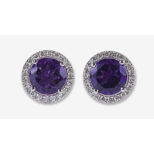AMETHYST-BRILLANT-OHRSTECKER : (DOBIASCHOFSKY AUKTIONEN AG)