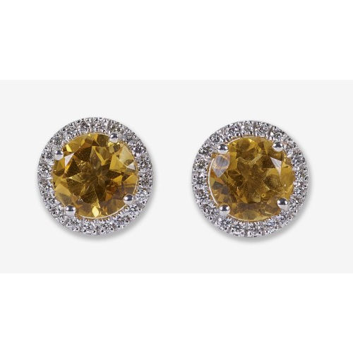 CITRIN-DIAMANT-OHRSTECKER : (DOBIASCHOFSKY AUKTIONEN AG)