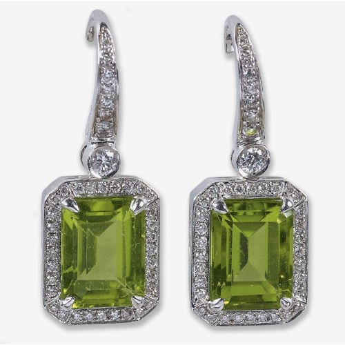 PERIDOT-DIAMANT-OHRSTECKER : (DOBIASCHOFSKY AUKTIONEN AG)