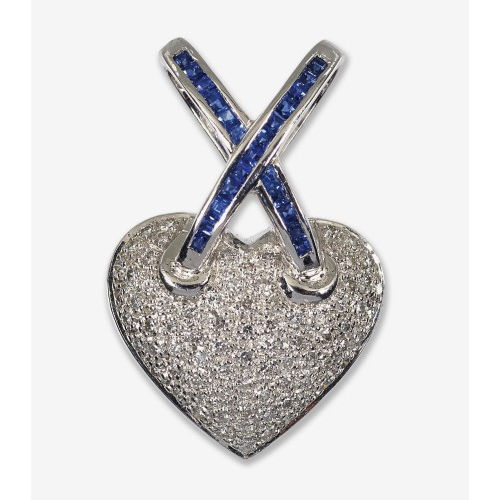 SAPHIR-DIAMANT-ANH�NGER : (DOBIASCHOFSKY AUKTIONEN AG)