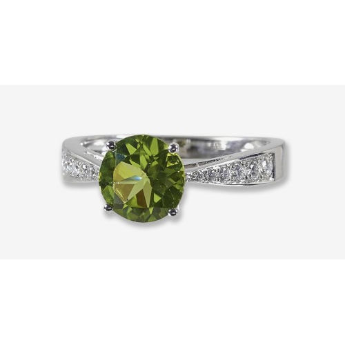 PERIDOT-DIAMANT-RING : (DOBIASCHOFSKY AUKTIONEN AG)