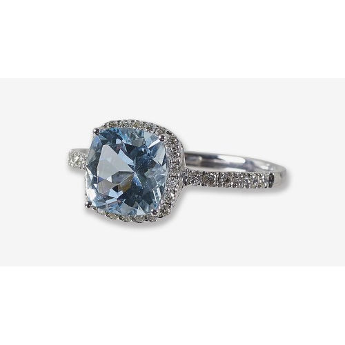 AQUAMARIN-DIAMANT-RING : (DOBIASCHOFSKY AUKTIONEN AG)