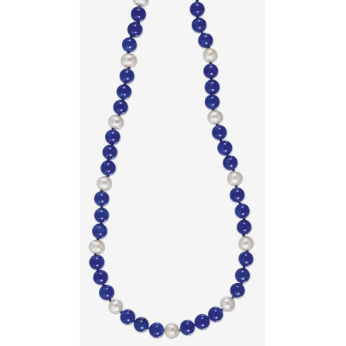 LAPISLAZULI-PERLEN-COLLIER : (DOBIASCHOFSKY AUKTIONEN AG)