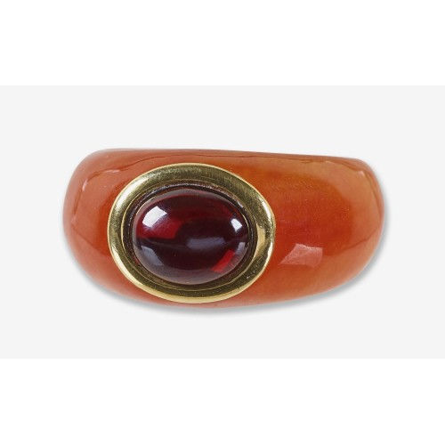 JADE-GRANAT-RING : (DOBIASCHOFSKY AUKTIONEN AG)