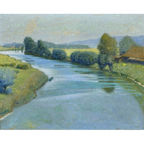 JEAN PHILIPPE DOUARD ROBERT : Sonnige Flusslandschaft (DOBIASCHOFSKY AUKTIONEN AG)