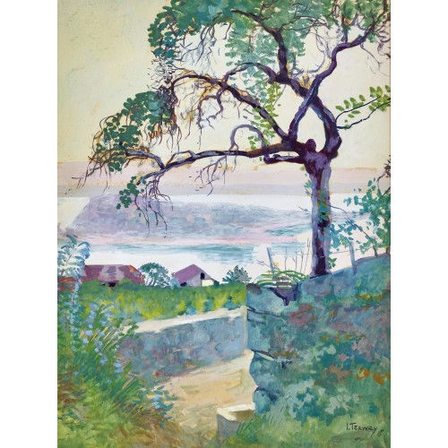JAN PIETER TERWEY : Blick auf den Bielersee und die St. Petersinsel (DOBIASCHOFSKY AUKTIONEN AG)