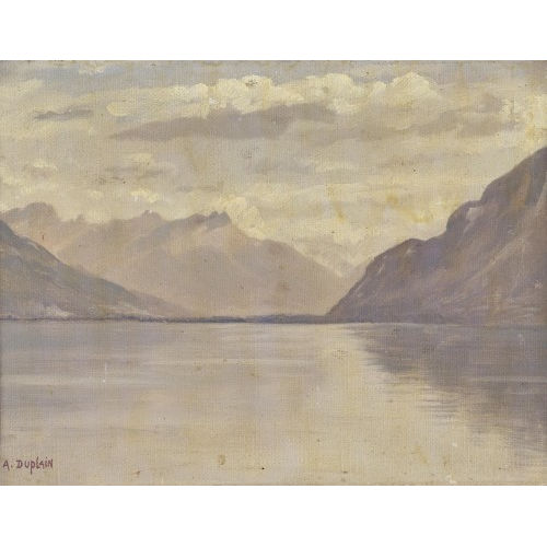 ALBERT DUPLAIN : 'Vue du lac L�man' (DOBIASCHOFSKY AUKTIONEN AG)