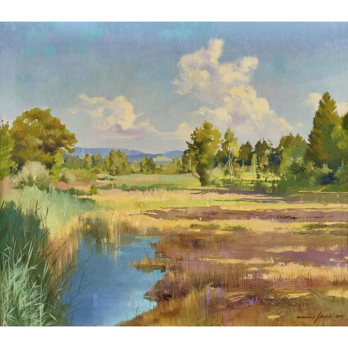 MARCUS JACOBI : Sommerliche Auenlandschaft (DOBIASCHOFSKY AUKTIONEN AG)