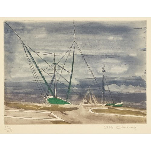 ALBERT CHAVAZ : Segelschiffe im Hafen (DOBIASCHOFSKY AUKTIONEN AG)