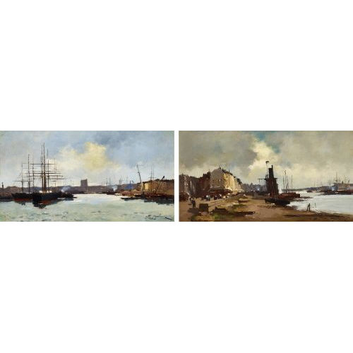 E. (EIGTL. GALIEN-LALOUE GALIANY : Hafenansichten. Gegenst�cke (DOBIASCHOFSKY AUKTIONEN AG)