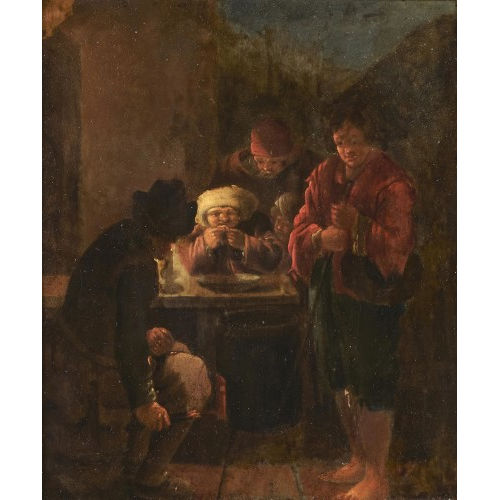 18. JH. HOLLAND : Abendliche Szene am Tisch (DOBIASCHOFSKY AUKTIONEN AG)