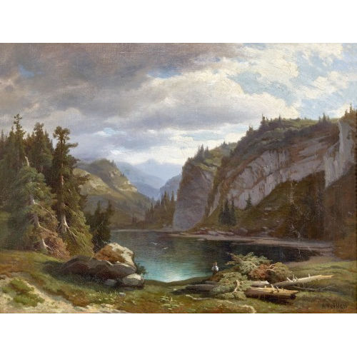 AUGUSTE LOUIS VEILLON : Paysage de montagne (DOBIASCHOFSKY AUKTIONEN AG)