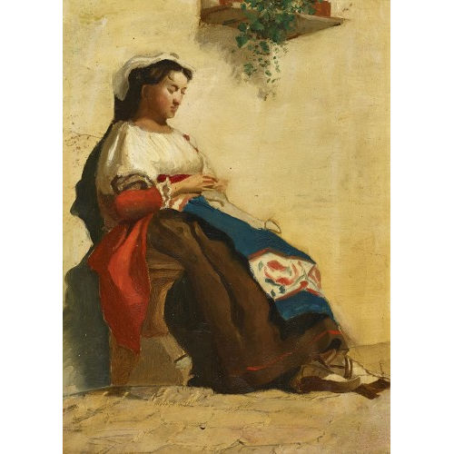 19. JH. ITALIEN : Sitzende R�merin (DOBIASCHOFSKY AUKTIONEN AG)