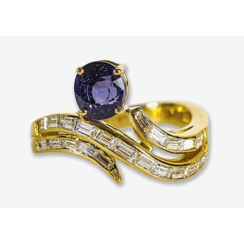 SAPHIR-DIAMANT-RING : (DOBIASCHOFSKY AUKTIONEN AG)