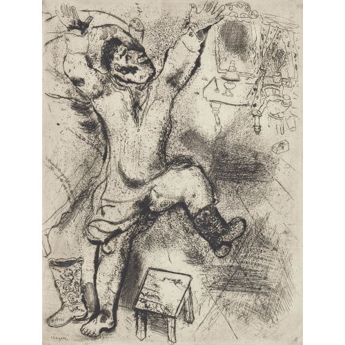 MARC CHAGALL : 'Tchitchikov triomphe en chemise' (DOBIASCHOFSKY AUKTIONEN AG)
