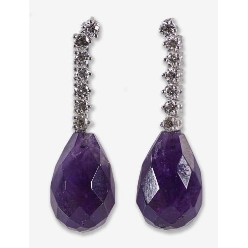 AMETHYST-BRILLANT-OHRSTECKER : (DOBIASCHOFSKY AUKTIONEN AG)