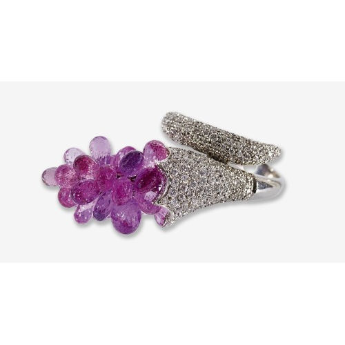 SAPHIR-BRILLANT-RING : (DOBIASCHOFSKY AUKTIONEN AG)