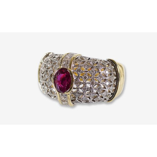 RUBIN-DIAMANT-RING : (DOBIASCHOFSKY AUKTIONEN AG)
