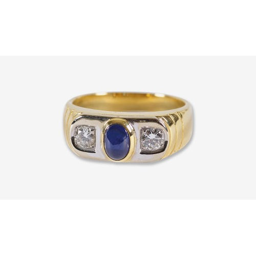 SAPHIR-BRILLANT-RING : (DOBIASCHOFSKY AUKTIONEN AG)