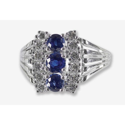 SAPHIR-BRILLANT-RING : (DOBIASCHOFSKY AUKTIONEN AG)