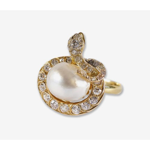 PERLEN-DIAMANT-RING : (DOBIASCHOFSKY AUKTIONEN AG)